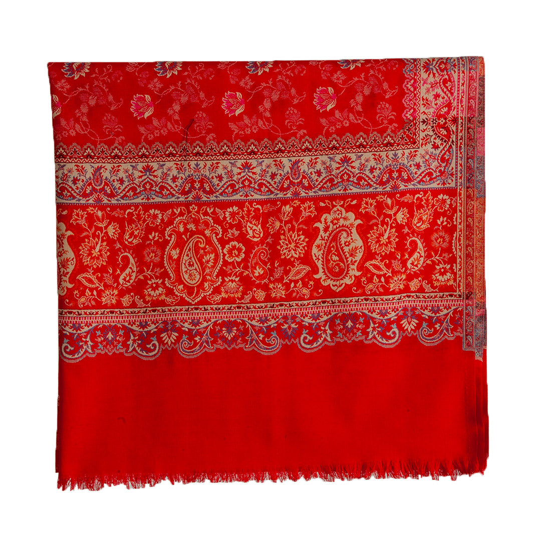 Woolen Stoles & Shawls | Red & Multi | 100x210CM |