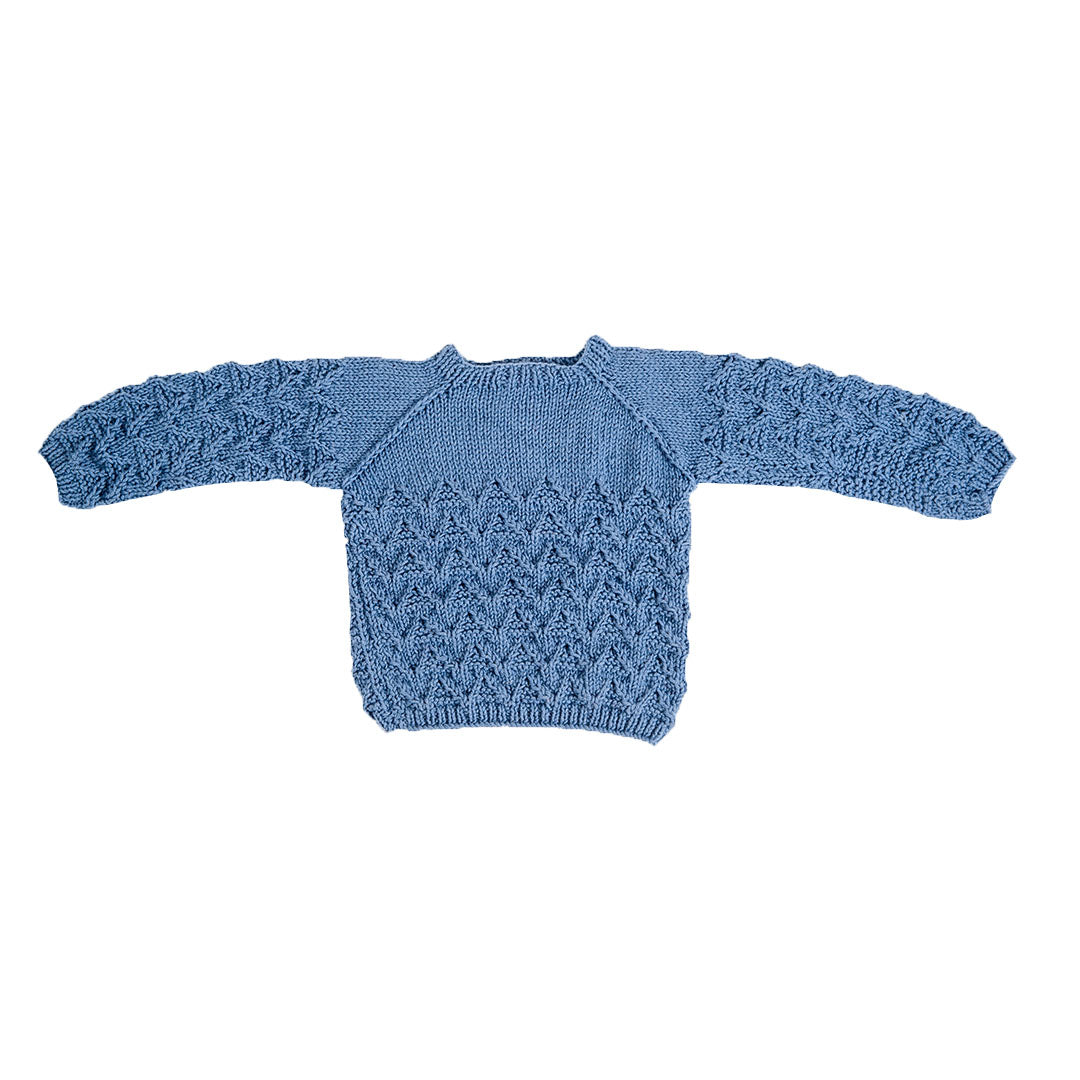 Organic Wool | Pullover | Chambray color- 2 years
