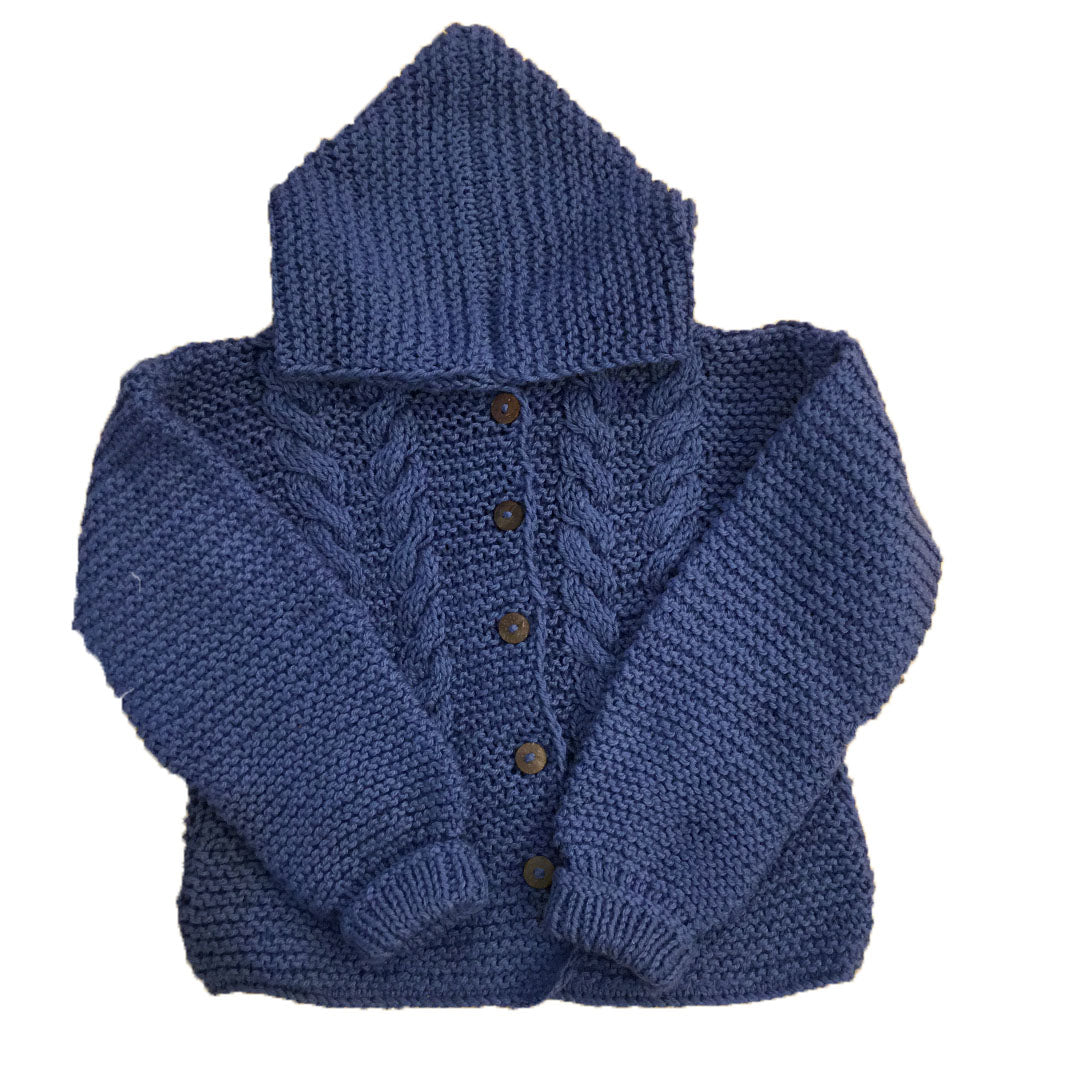 Organic Wool | Hoody | Chambray | Size- 2 years