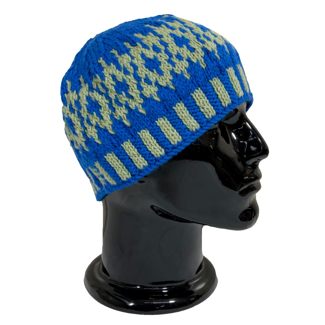 Wool Cap | Unisex | 100% Wool | Leafy Green & Mid Blue