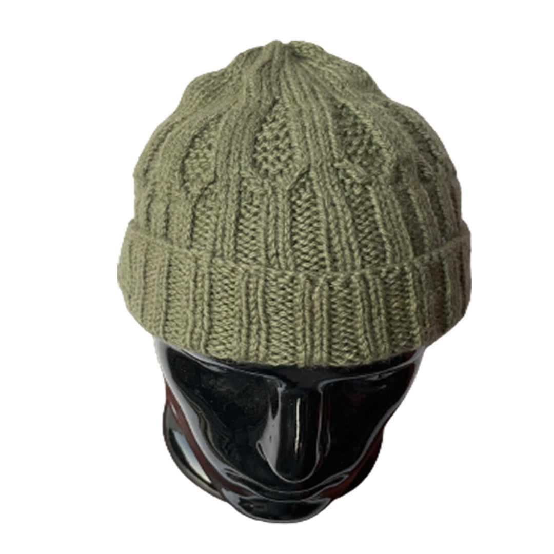 Wool Cap| Unisex | 100% Wool | Olive Green