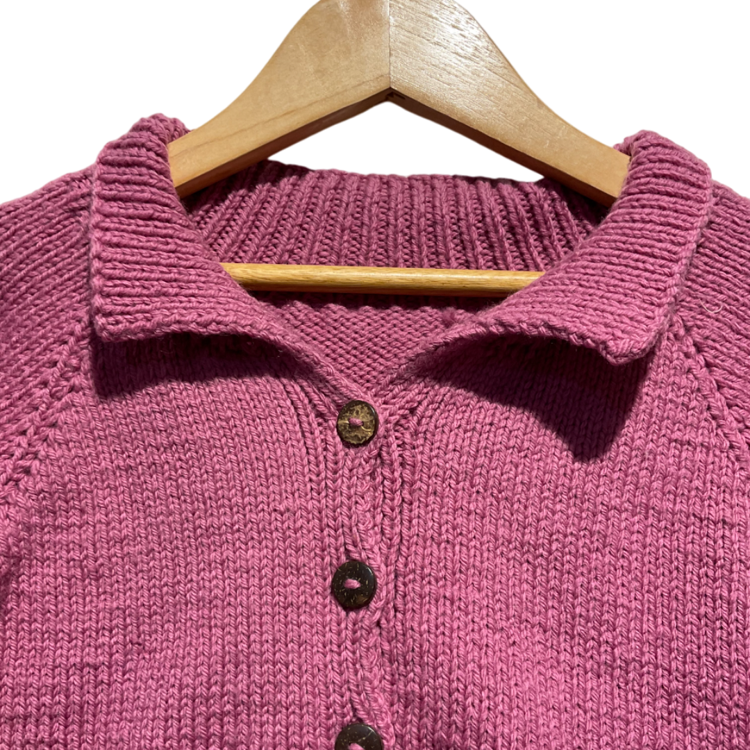 Cardigan | Hand Knit 100% Wool | For Baby Girls| Size-2 Years