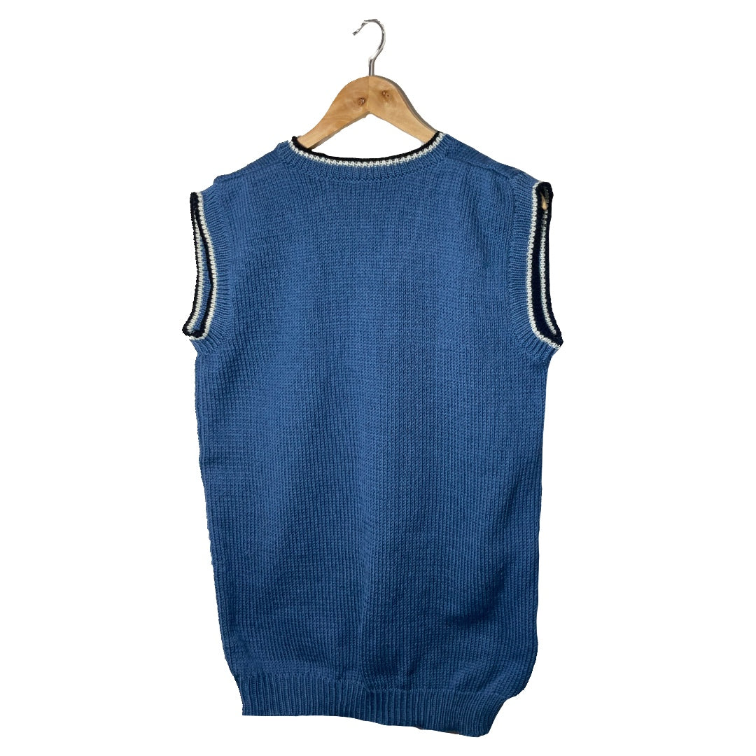 Pullover V - Neck Half Sleeve - Chambray, ivory , Black | For Men | 100% Organic Wool