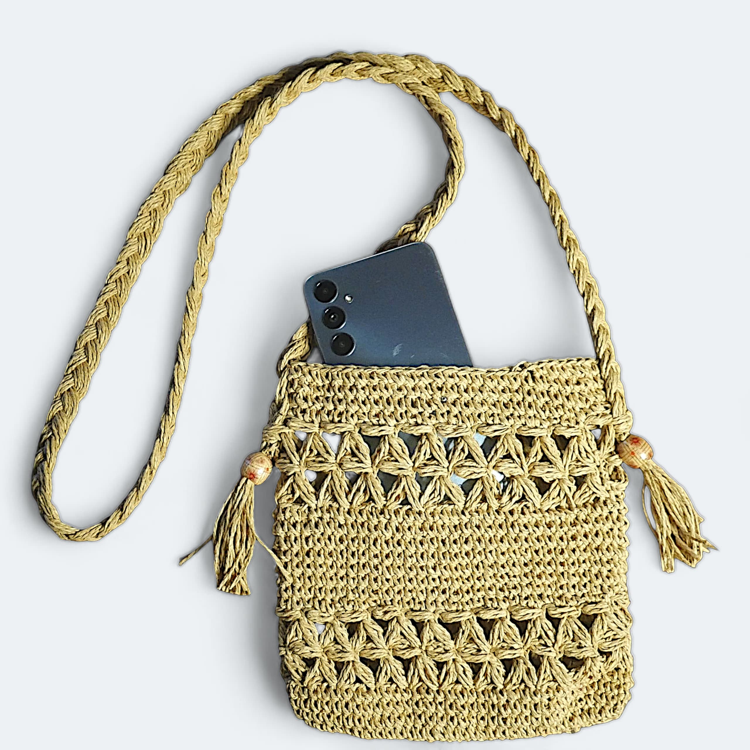 Raffia Sling Bag - Natural