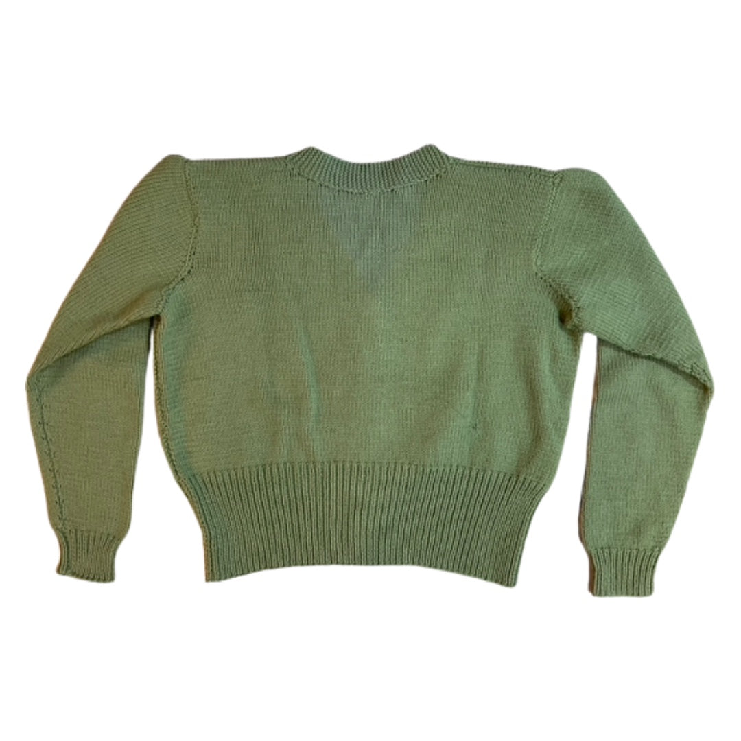 Organic Wool | Cardigan- Peppermint Green |