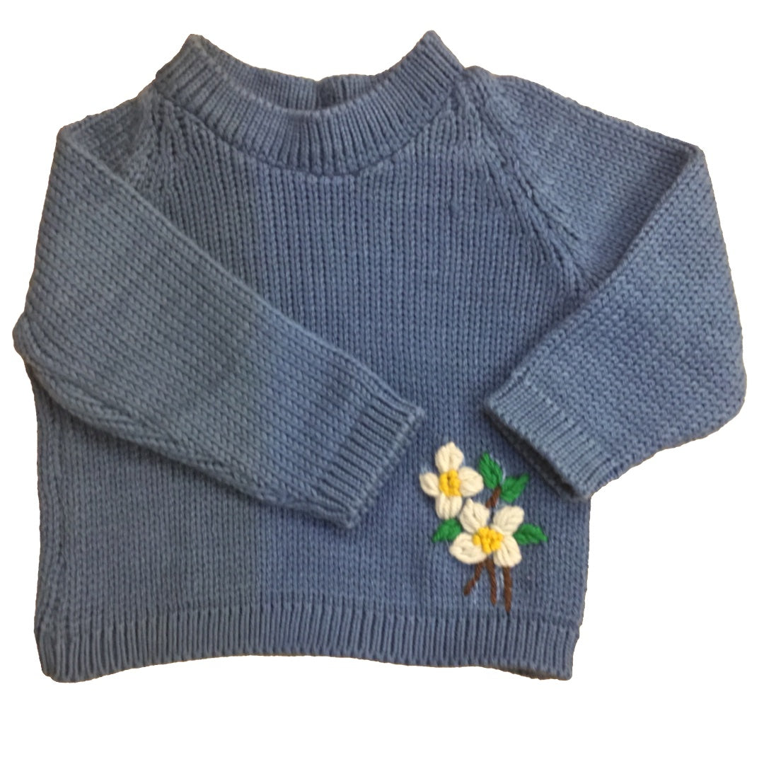 Organic Wool | Pullover | Indigo | Size-6 Month - Mojopanda Organic Store