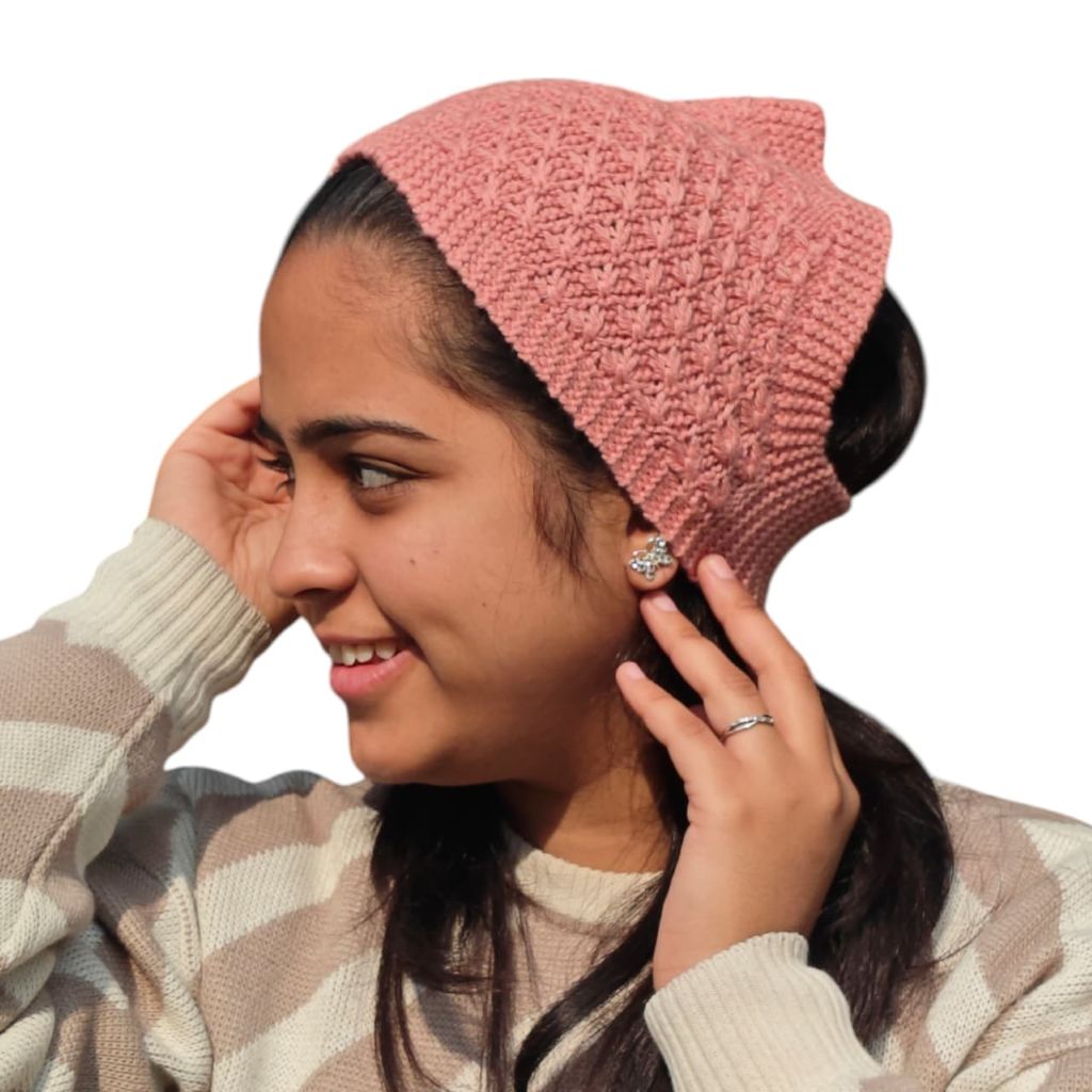 100% Wool Winter Bandana – Dark Salmon | 4/8 Nm