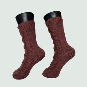 Hand-Knitted-Woollen-Socks-Hazelnut-Colour