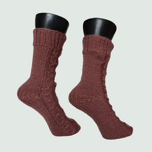 Hand-Knitted-Woollen-Socks-Hazelnut-Colour