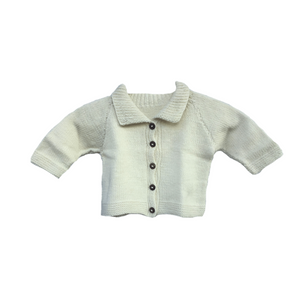 White Collared Sweater for Baby | 100% Organic Wool - Mojopanda Organic Store