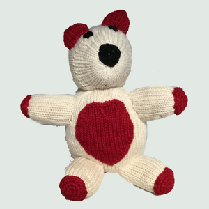 Teddy Bear Hand Knitted Stuffed/Plush/Soft Toy - Front View
