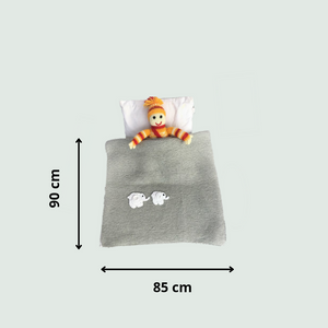 Elephant Knitted AC Blanket/Quilt with Cap for Newborn Baby | 100% Organic Cotton - Mojopanda Organic Store