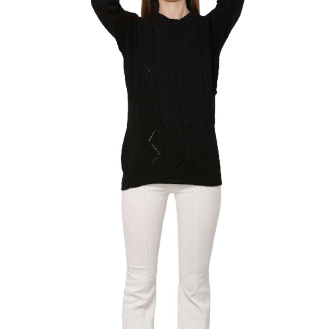 Organic Wool | Pullover with 2 Pockets | Black