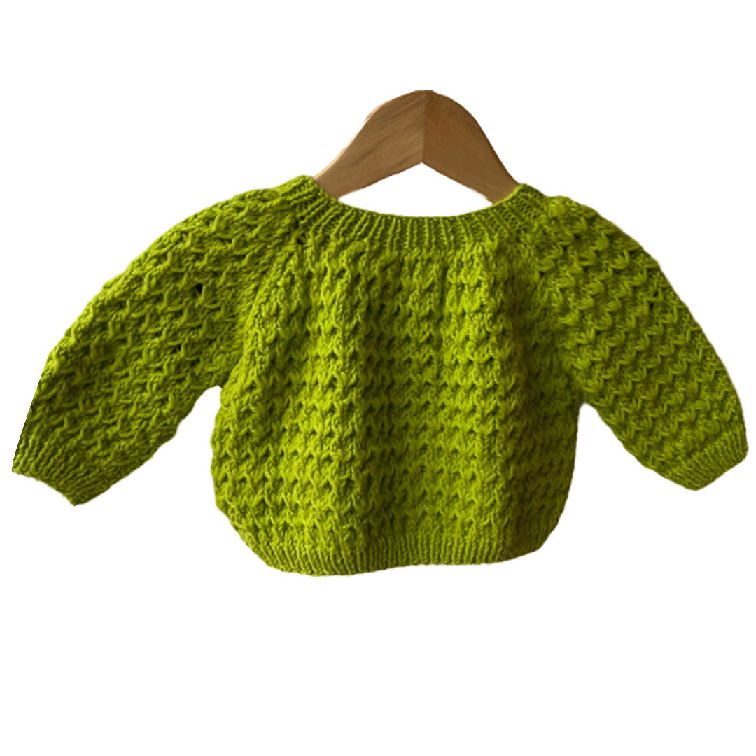 Cardigan Wattle | For Girl & baby Boys | 100% Organic Wool | Size-1 - 12 month