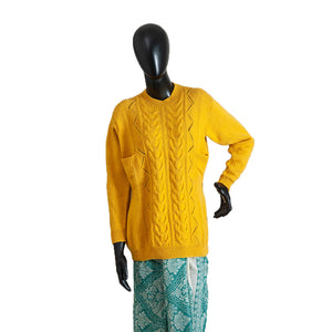 Organic Wool | Pullover with 2 Pockets | Mustard - Mojopanda Organic Store