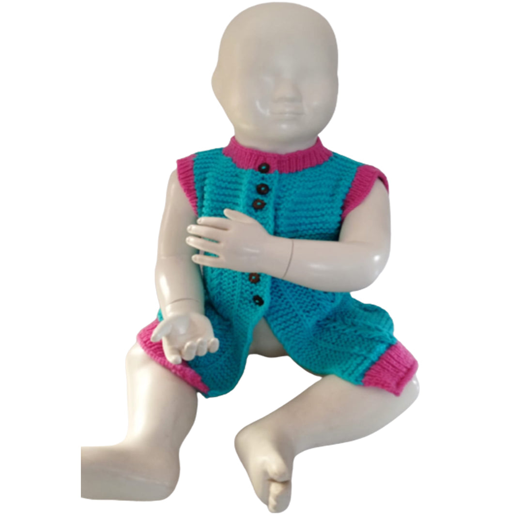 Frock Easter Blue & Pink | 100% Organic Wool