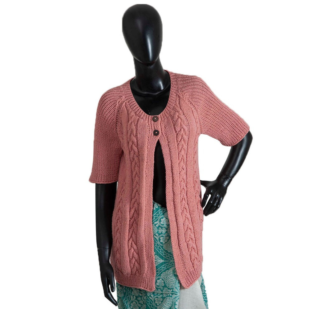 Organic Wool | Cardigan | Dark Salmon