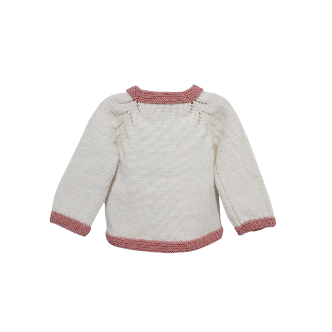 Border Brown Sweater for Baby | 100% Organic Wool