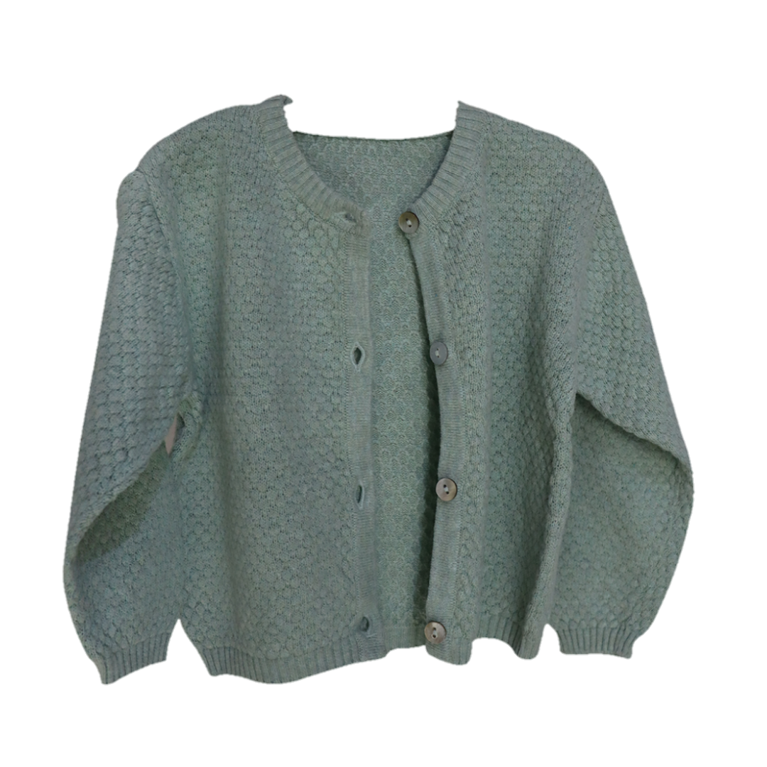 Sea-Green Angrakha Sweater for Baby I 100% Organic Cotton