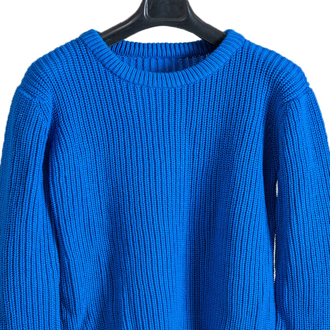 Pullover Round Neck -Mid Blue | For Men | 100% Organic Wool