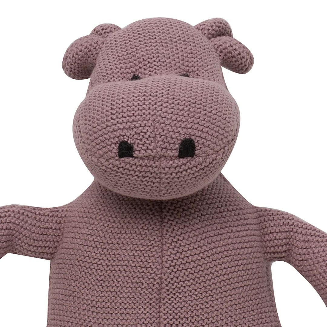 Hippo Hand Knitted Soft Toy / Plush | 100% Premium Cotton