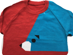 Blue-Red Sweater for Baby | 100% Organic Cotton - Mojopanda Organic Store