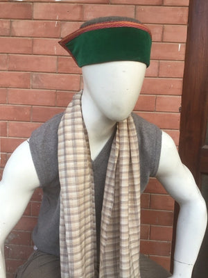 Red Check Stole for Men | 100% Organic Wool - Mojopanda Organic Store