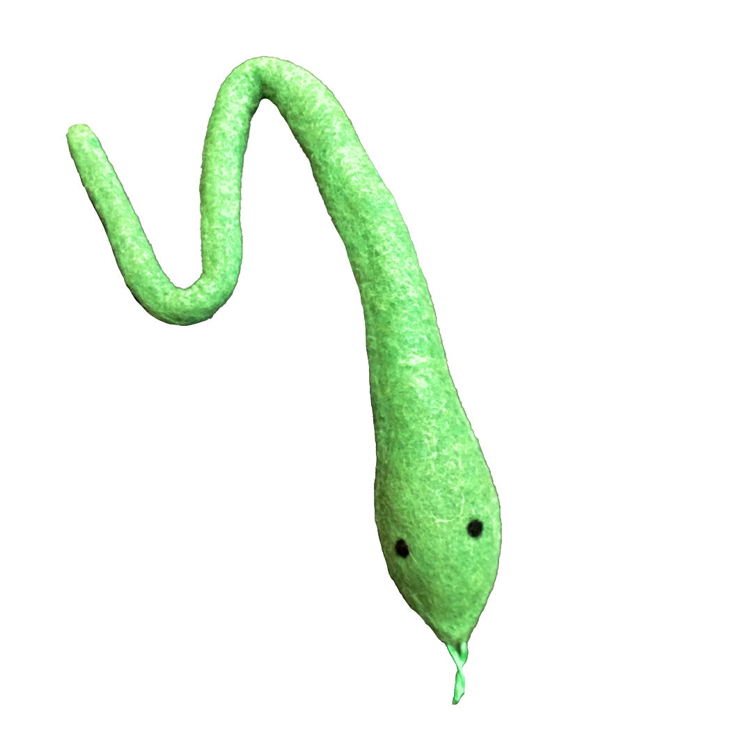 Eco-Friendly Wool Felt Snake Toy Slither into Sustainable Fun for Curious Pets