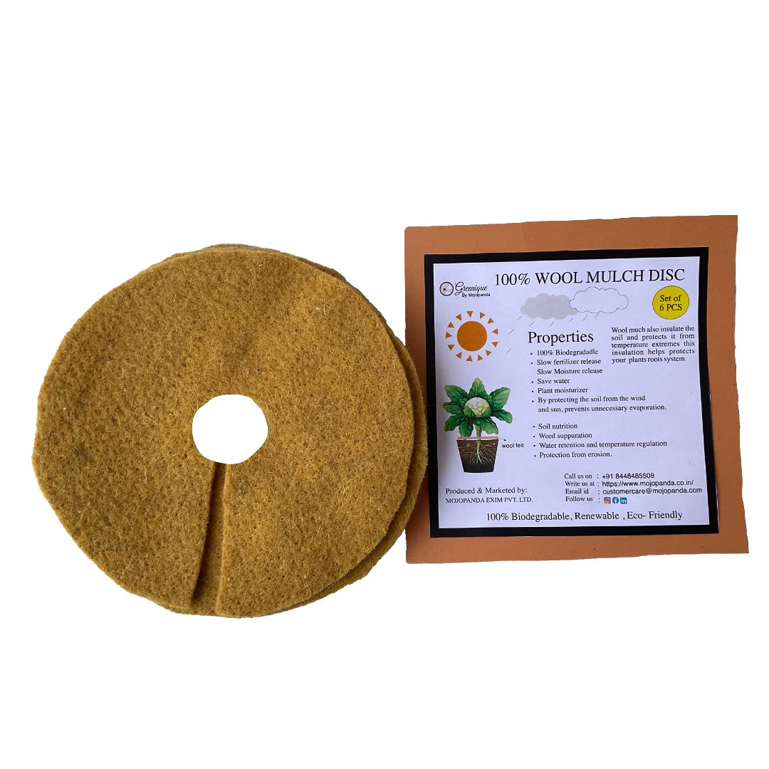 Wool Mulch Disc - Set of 6