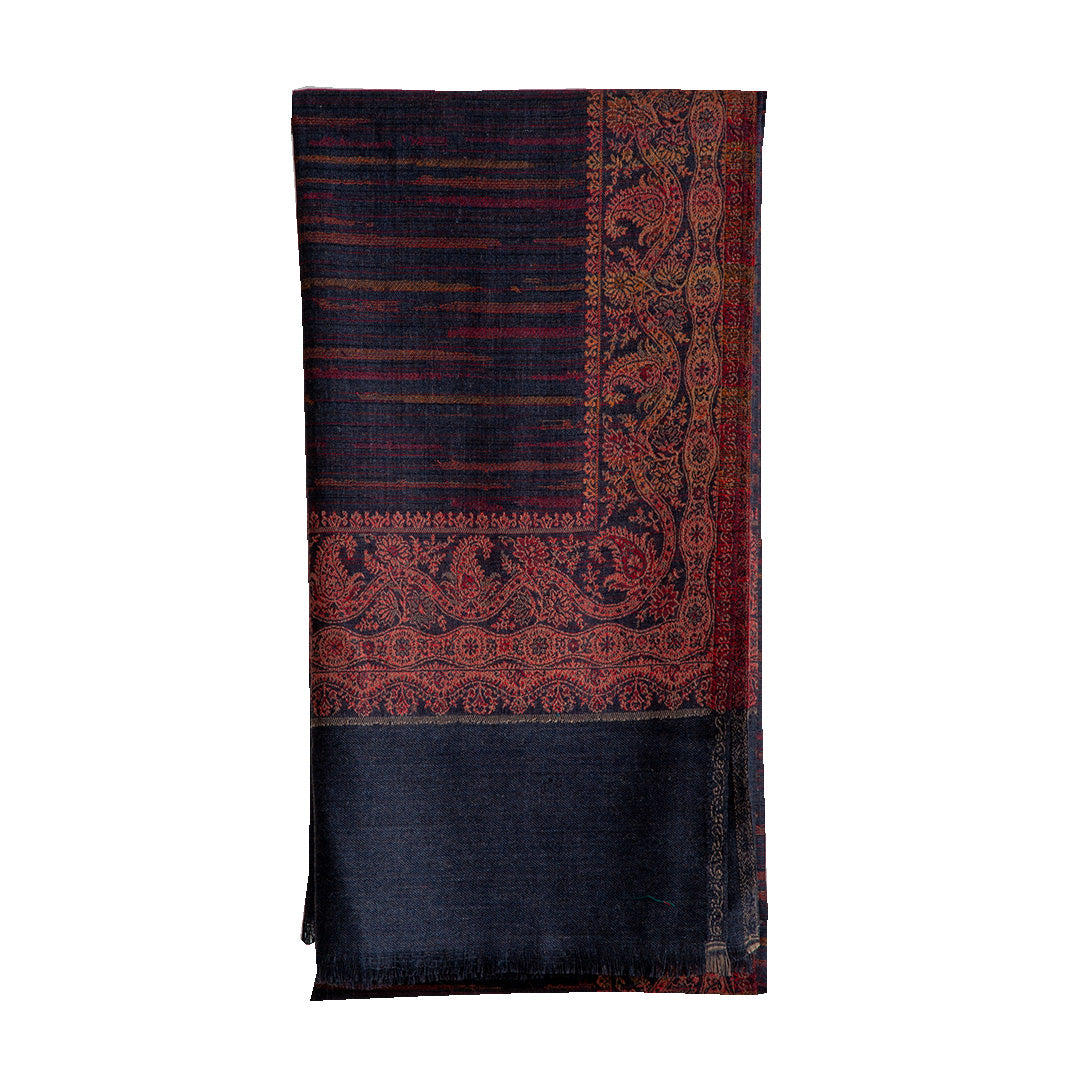Woolen Stoles & Shawls | Black & Multi | 210x105 CM |