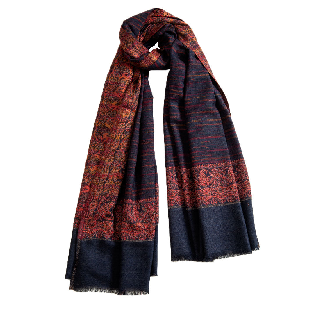 Woolen Stoles & Shawls | Black & Multi | 210x105 CM |