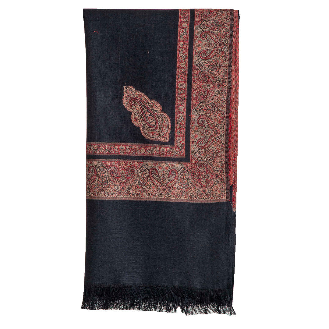 Woolen Stoles & Shawls | Black  & Multi| 100x200 CM|