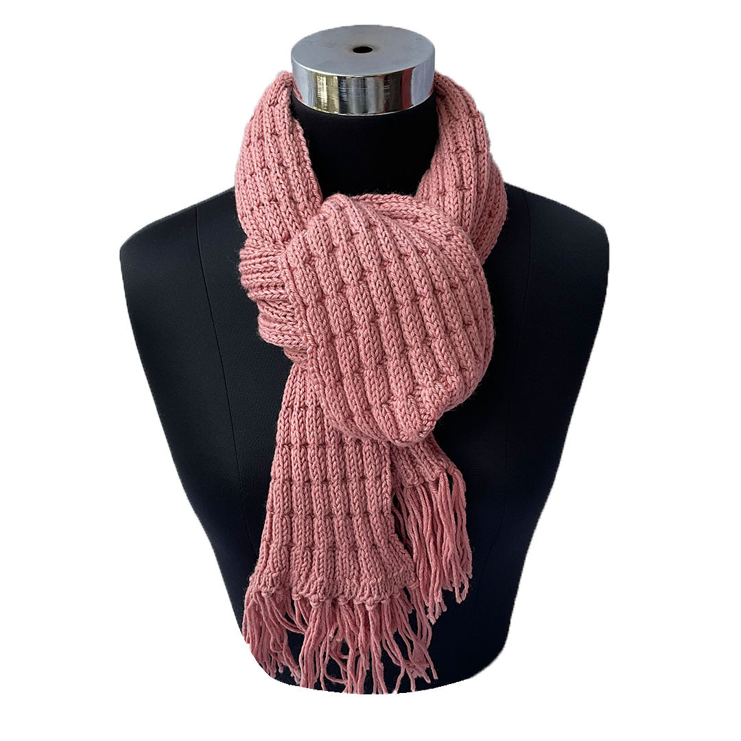 Mufflers & Neck Warmer | Dark Salmon | 100% Premium Wool | For Women & Men