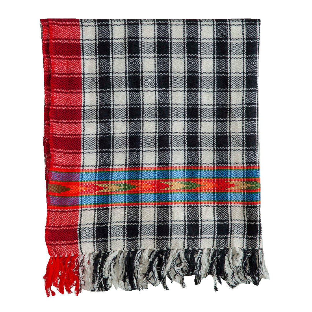 Woolen Stoles & Shawls|  Check design  | Black & Multi | 70x200 CM |