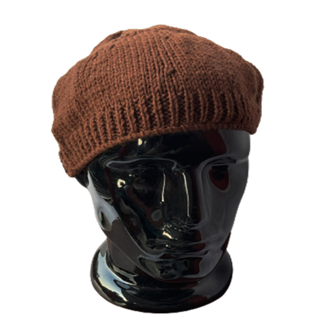 Wool Cap| Unisex  | 100% Wool | Brown