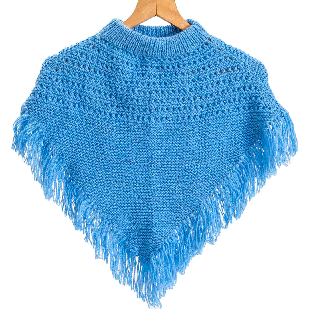 Poncho & Shrugs |  Rock Blue  |  For  Women's  |  100% Premium  Wool