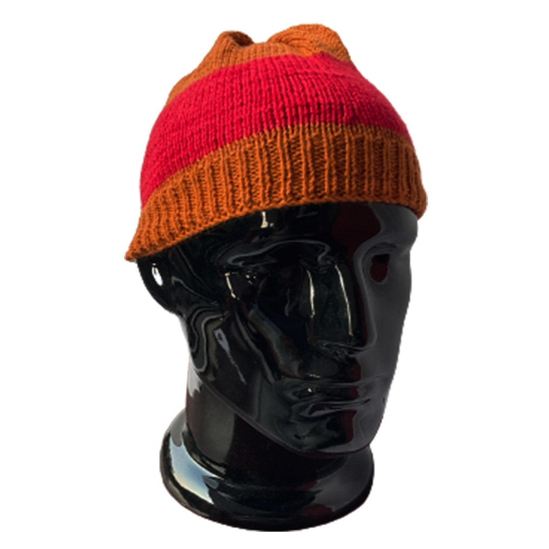 Wool Cap| Unisex | 100% Wool | Rust & Red