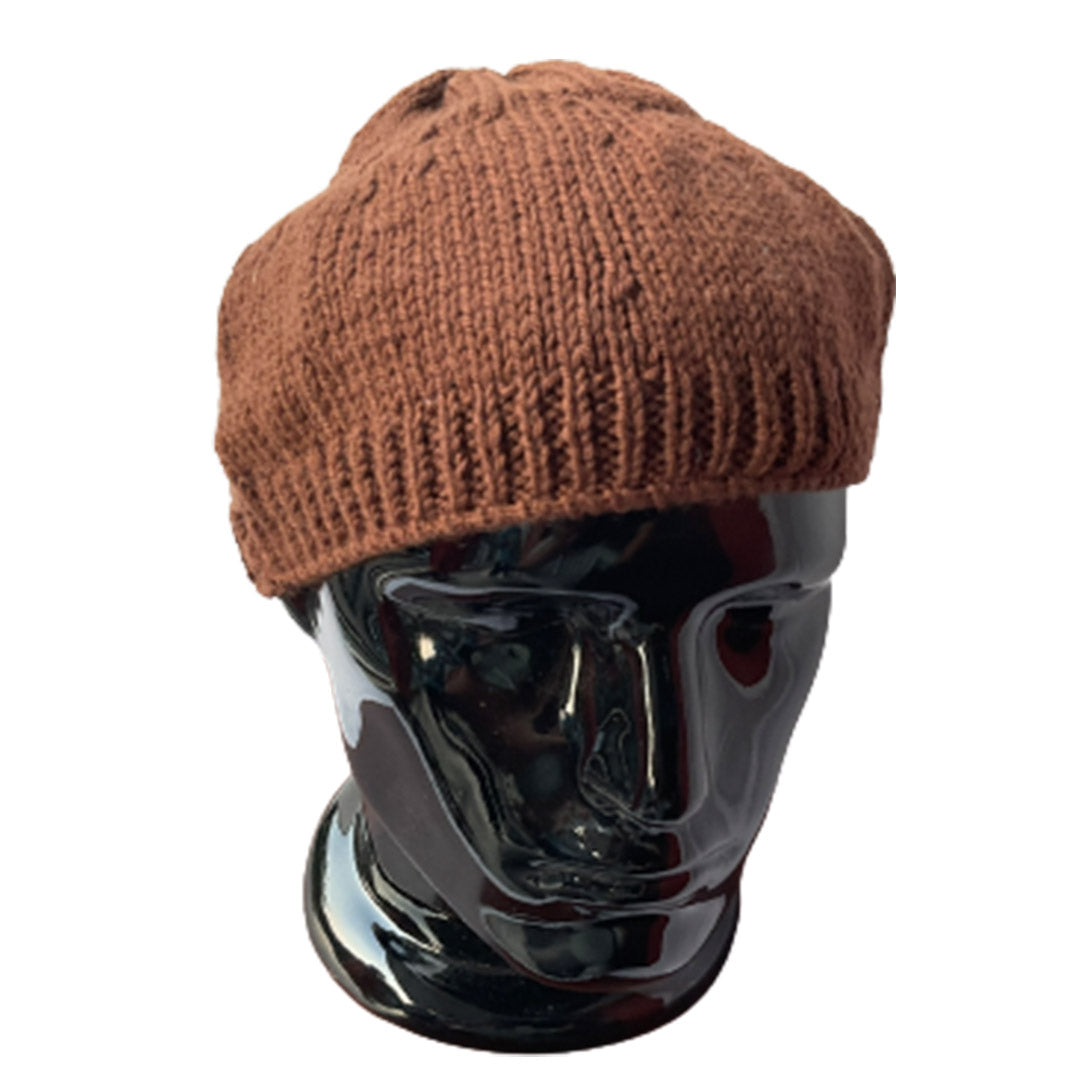 Wool Cap| Unisex  | 100% Wool | Brown