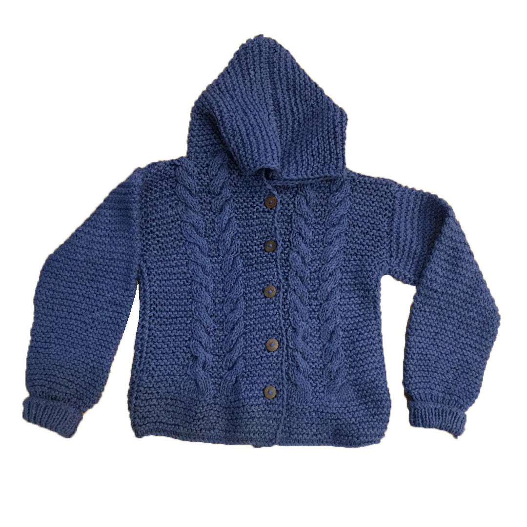 Organic Wool  |  Hoody | Chambray | Size- 2 years