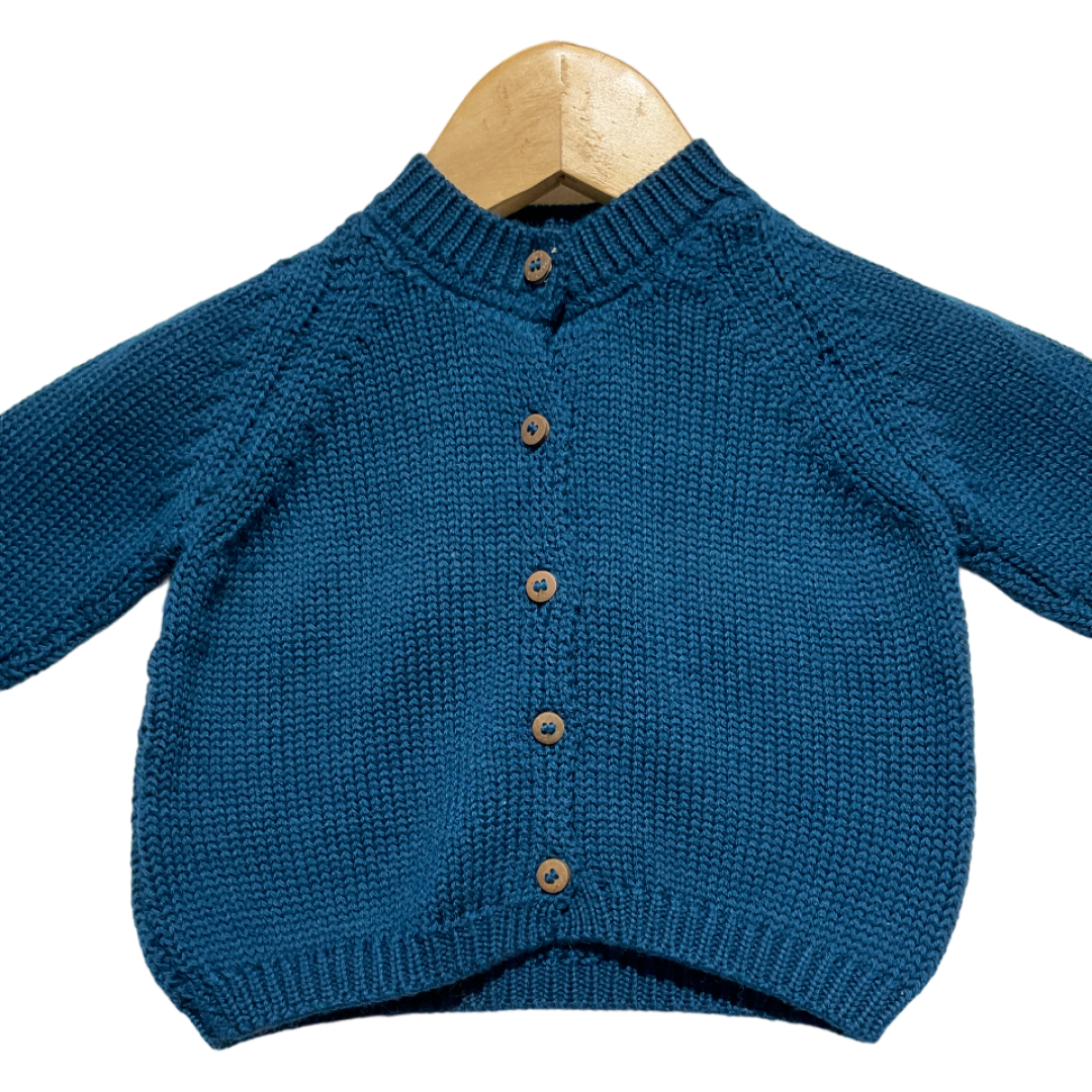 Blue Cardigan for Baby | 100% Organic Cotton-Silk - Mojopanda Organic  Store