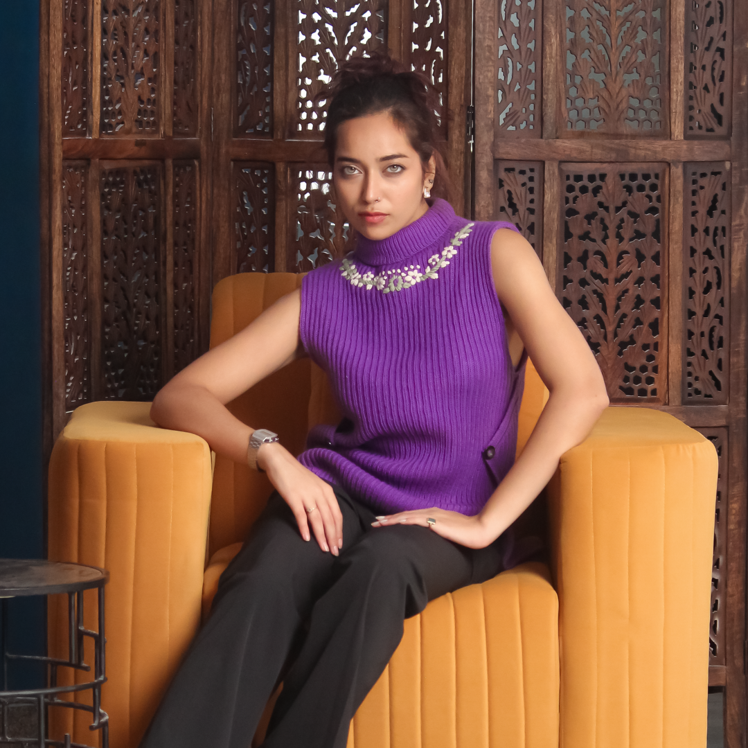 Sakura Woolen Dress – Feminine, Versatile, Handknitted Style