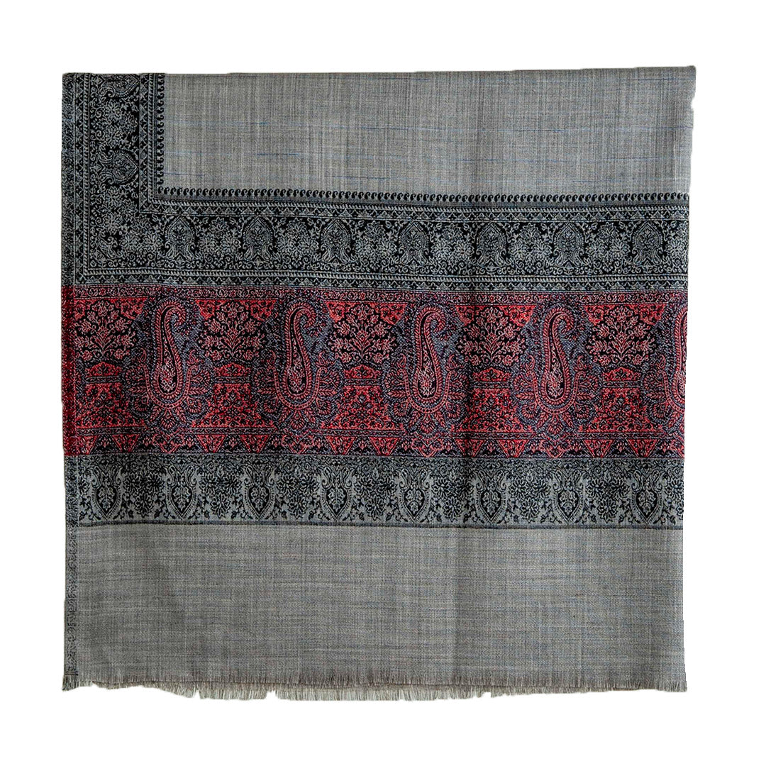 Woolen Stoles & Shawls | Grey & Multi | 100x200 CM |