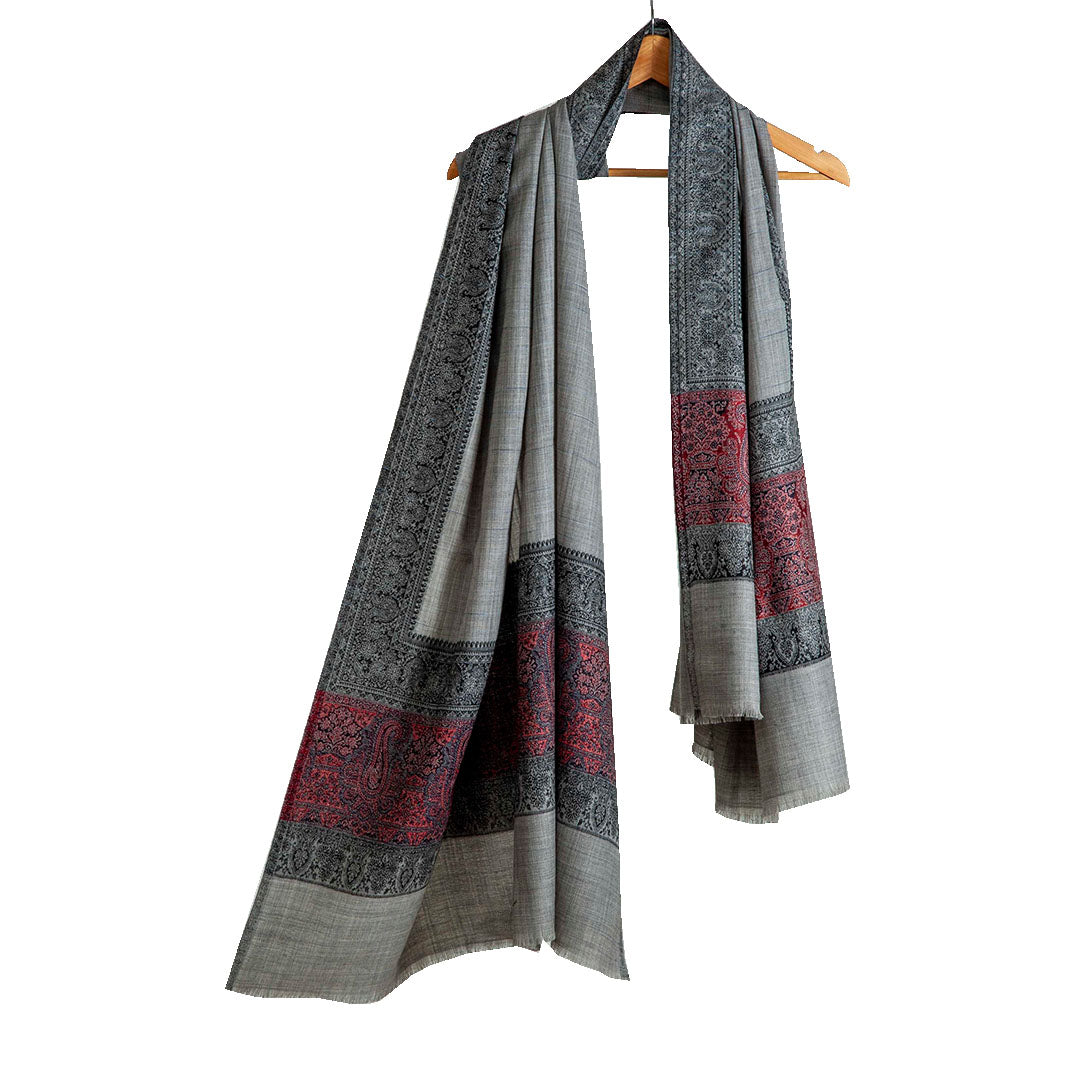 Woolen Stoles & Shawls | Grey & Multi | 100x200 CM |