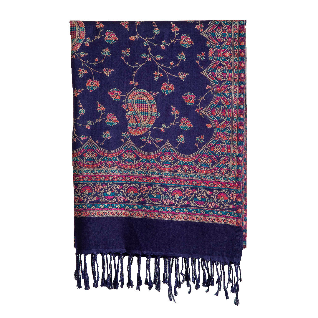 Woolen Stoles & Shawls | Blue & Multi | 70x200 CM |