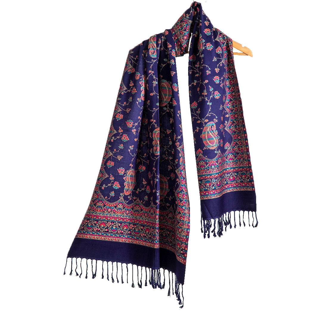 Woolen Stoles & Shawls | Blue & Multi | 70x200 CM |