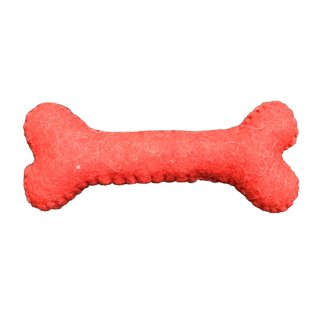 Eco Bone Buddy – Wool Felt Dog Chew Toy | Bone-Shaped, Natural & Durable