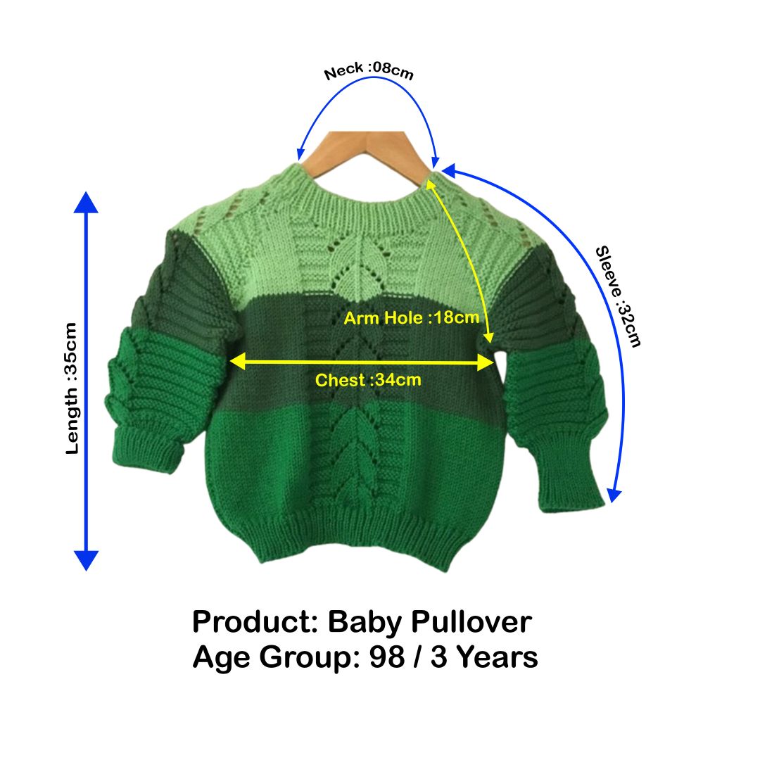 Organic Wool | Pullover | Multi Color | Size  - 3 Year |