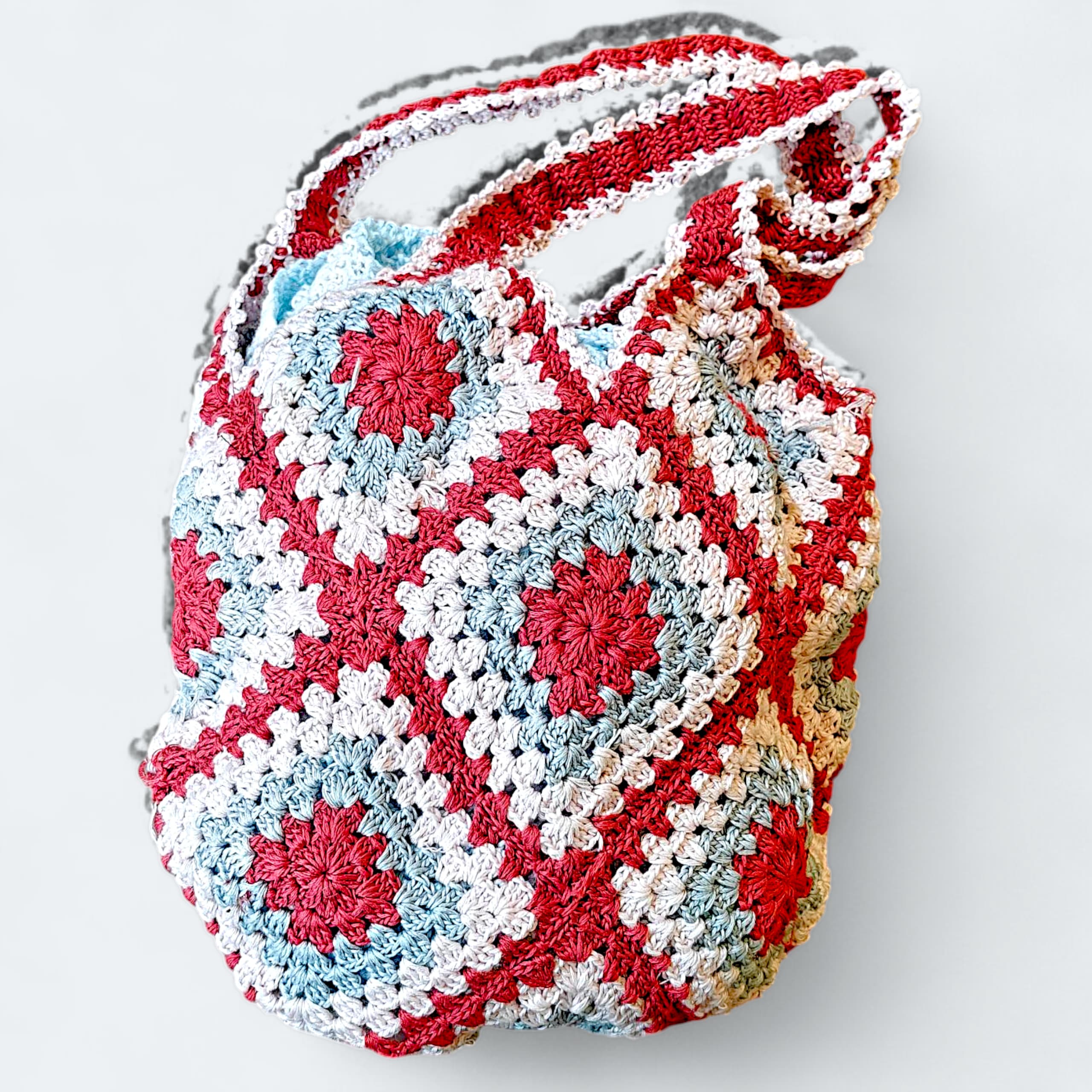 Cotton Crochet Bag – Multi-Color-  Eco-Friendly & Stylish