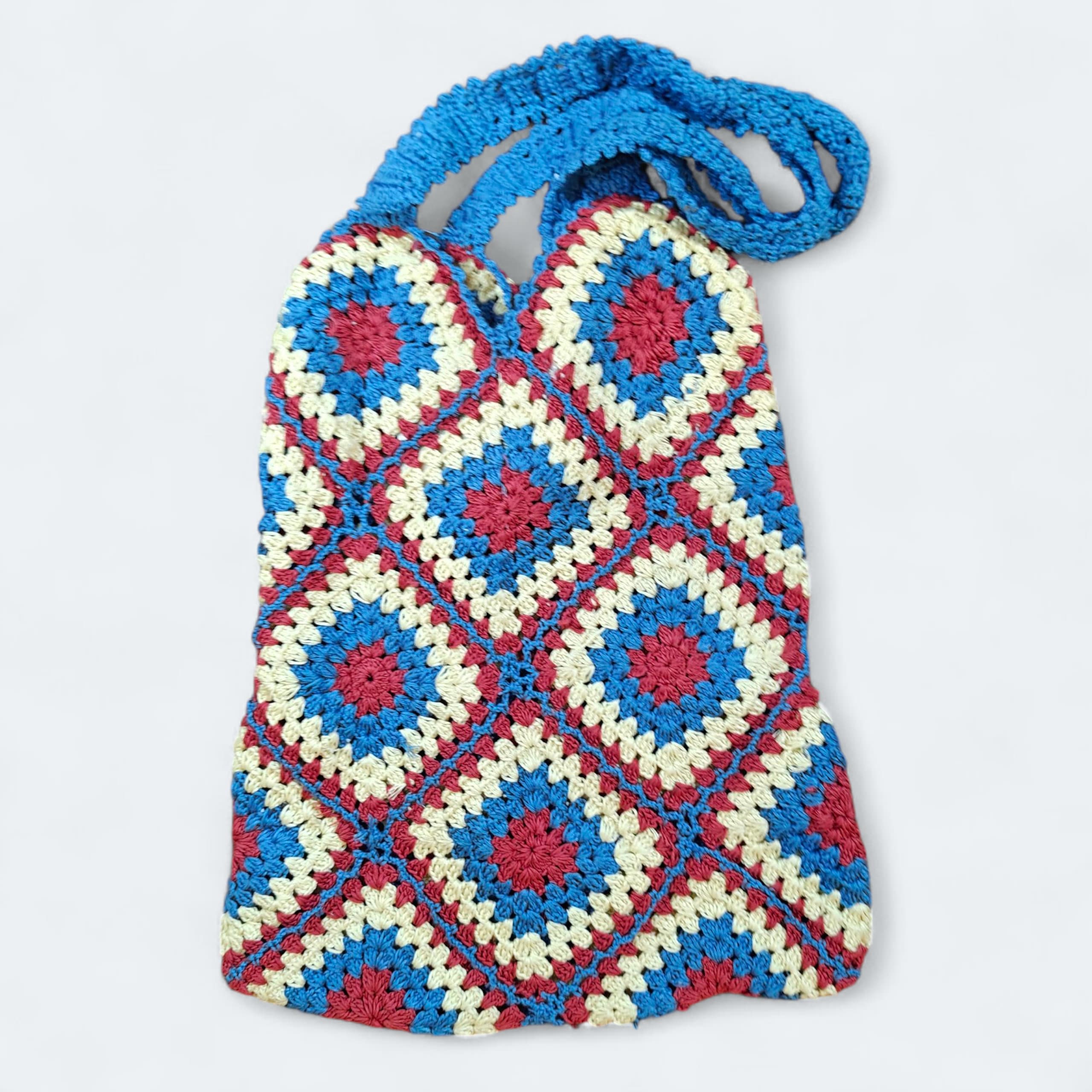 Cotton Crochet Bag – Handmade Multi-Color  -Eco-Friendly & Stylish