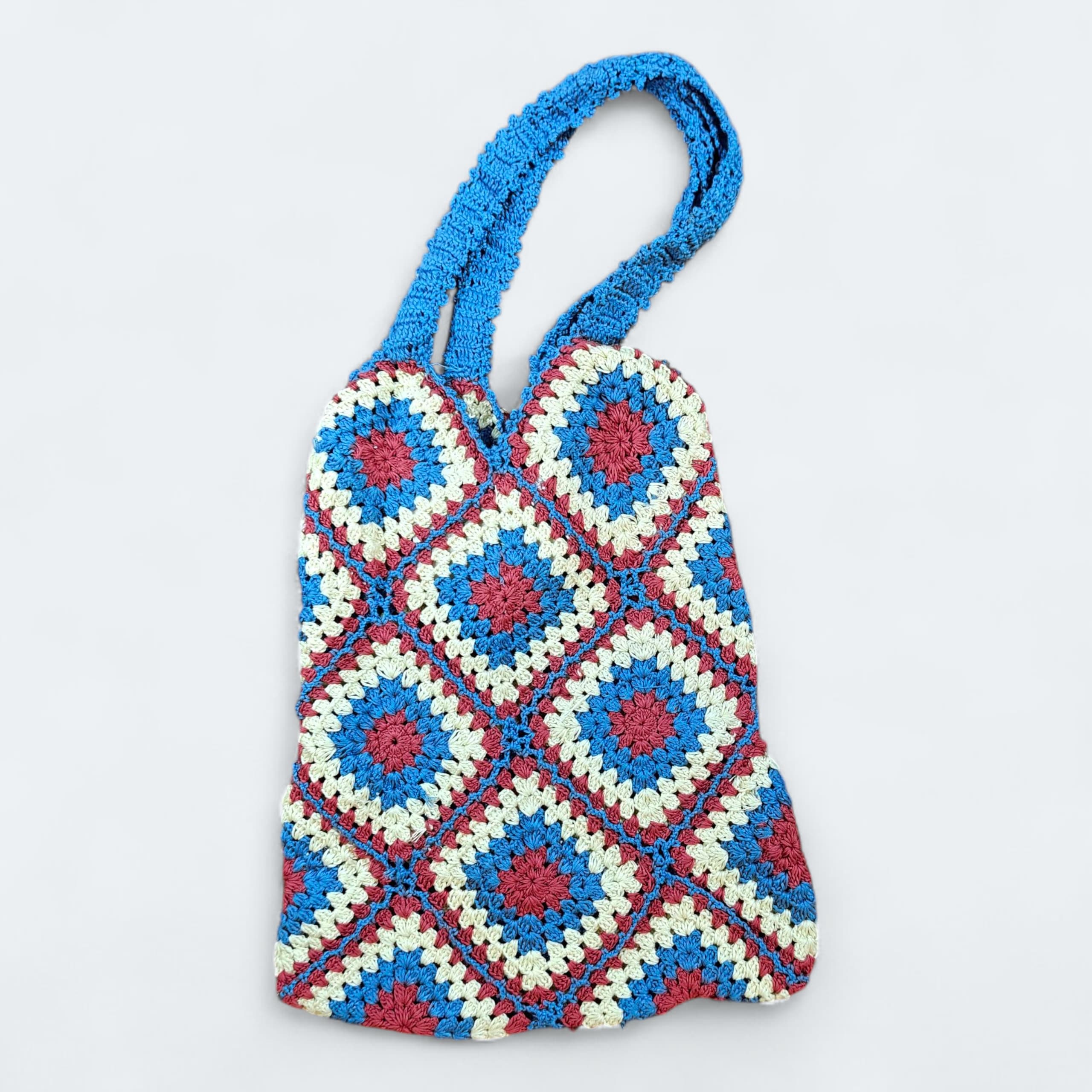 Cotton Crochet Bag – Handmade Multi-Color  -Eco-Friendly & Stylish